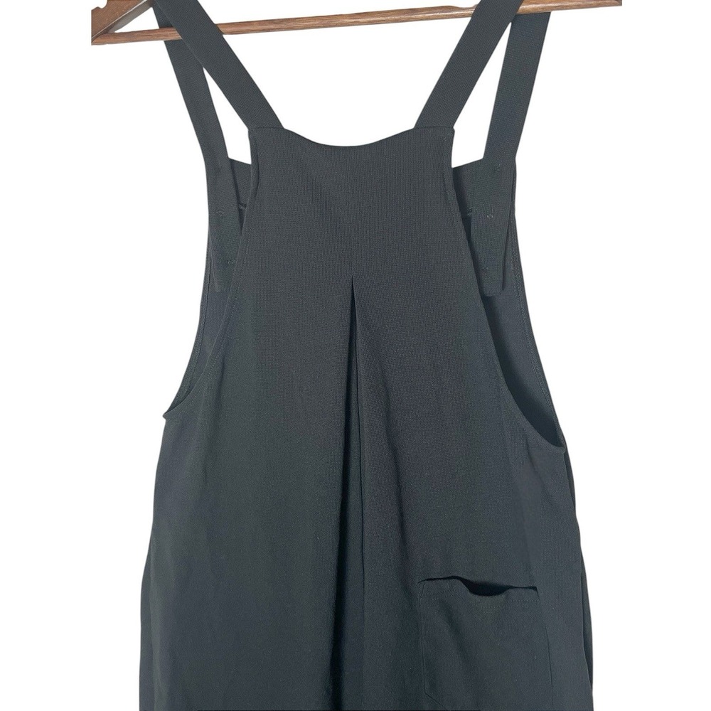Halara Black Wide Leg Pleated Overalls Jumpsuit Medium Petite - Picture 9 of 9